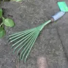 Small Garden Rake Ergonomic Handle Leaf Rake for Grass Lawns Cultivating