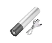 Outdoor Aluminum Alloy LED Torch Mini Portable Multi-function USB Charging Flashlight(Gray)