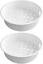 2pcs Rice Cooker Steamer Food Steamer Kitchen Gadget Steamer Basket Steam Tray Vegetable Steam Basket Steamer Holder Kitchen Supply Steamer Rack White Dumpling Plastic 3l Household
