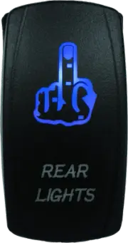 DragonFire Racing Lighted Switch Finger Rear For Light On/Off Blue