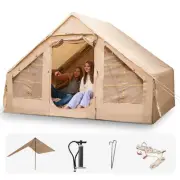 Inflatable Tent for Camping with Canopy and Pump 4-5 Person Air Glamping Tent...
