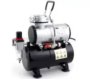 Fengda AS-186 Airbrush Mini Compressor with Air Reservoir, Single Piston Oil-Fre