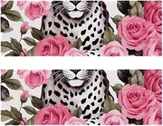 Gym Towels,Hand Towels,Workout Towels for Gym Bag,Animal Leopard Rose Flower,2-Pc