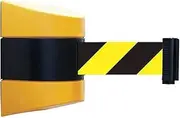 Retractable Queue Barrier Belt, 3/5/7/10 Meters Belt Length Wall Mounted Retractable Belt Barrier with Yellow Black Striped Caution Belt for Separated Region for Management(10 Meters)