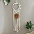 Macrame Wall Hanging Dream Catchers Moon Handwoven Tasseled Pendant for Home