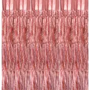 3 Pack Foil Fringe Backdrop Curtains 3.3x6.56 Feet Bling Rose Gold Streamers