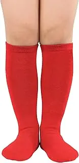 [Durio] Toddler Kids Soccer Socks Striped Sport Soccer Socks for Boys Girls Cotton Toddler Knee High Tube Socks for kids