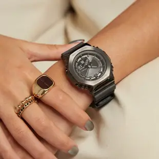 CASIO卡西歐 G-SHOCK 玩美時尚 黑灰 金屬錶殼 八角形錶殼 GM-S2100B-8A_40.4mm
