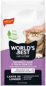 Lavender Scented Cat Litter, 15 lbs - Natural, Quick Clumping, Dust Free