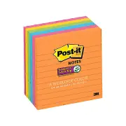 Post-It Lined Super Sticky Notes Rio De Janeiro 101 x 101mm 6-Pack