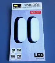 Oval Bunker LED Wall Light Twin Pack 10W 750 Lumen Lighting Brilliant Swindon