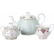 Royal Albert Modern Vintage Mix Teapot Cream Sugar Rose Confetti #40034975 NEW