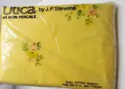 Utica JP Stevens Elegante Full Fitted Sheet 54x75 No Iron Percale Yellow Floral