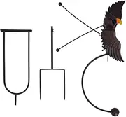 Lawn Owl Sculpture Lifelike Decorative Iron Wind Sculpture Spinner for Garden Patio Backyard