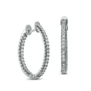 0.33 CT. T.W. Diamond Inside-Out Hoop Earrings in 14K White Gold