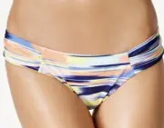 Roxy Base Girl Spacedye Cheeky Hipster Shirred Tab Swimsuit Bikini Bottom S (C5)