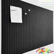 Large Cork Boards for Walls Alternative - 12-Pack Felt Wall Tiles Slat Wall Paneling, Pinboard 120 x 90 Felt Bulletin Board Tiles for Office Decor, Push pin Board Office Organizer (Black)