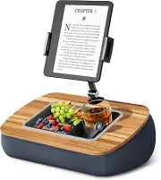 Lap Beanbag Tablet Pillow Stand,Adjustable Ipad Holder with Snack Bowl,360° Rota