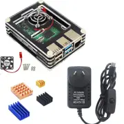 Raspberry Pi 4 Accessories Power Supply Case with Fan Heatsink