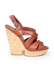 Brown Deauville Taurillon Cork Wedges