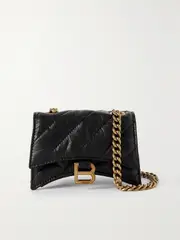 [Balenciaga] Balenciaga - Crush Mini Quilted Leather Shoulder Bag - Black - One size One size Black