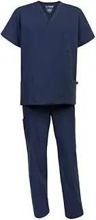 Unisex Premium Medical Scrub Set (Small, Navy)