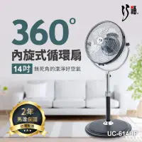 在飛比找環球Online優惠-【巧福】 14吋內旋式循環扇 UC-614HP MIT/馬達