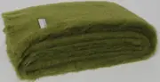Masterweave Windermere Mohair Throw Rug Blanket - Fern