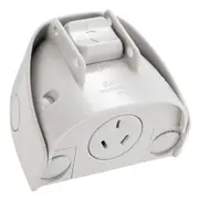 Clipsal Weathershield Socket Switched Single Double Pole 10A 250V - WSC227D-GY