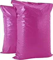 AKAR 22 x 30 Inch Mailing Bags – Strong Polythene Posting Mail Bags with Aluminium Adhesive Strip – 60 Microns – Easy Seal – XX-Large 56 x 76cm – For Non-Fragile Item (Pink, 10 Pack)