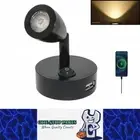 12v-24v Black Warm White LED Bedside Reading Light with Switch and USB (1pc)