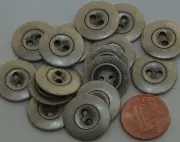 12 Silver Tone Metal Buttons 11/16" 18mm # 5042