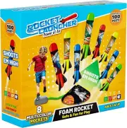 Toys Rocket Launcher for Kids - Launch up to 100 Ft, 8 Multi-Color Foam Rockets