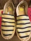 NIB TORY BURCH Slip-On Flat Espadrille Linen Fluo Yellow-Masai Shoes Sandals