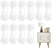 Child Safety Locks, 10pcs Baby Proof Cupboard Locks, Child Locks for Cabinets and Drawers, Baby Proofing Baby Cabinet Safety Latches with Strong Removable Adhesive Tape, Baby Safety Locks
