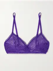 [Eres] Eres - Pensees Douce Stretch-lace Soft-cup Triangle Bra - Purple - 36B 36 B Purple