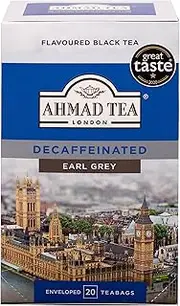Ahmad Tea, Decaffeinated Earl Grey Tea, 20 Tagged and Aluminium Foil Envelopes
