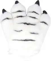 [OKJHFD] Animal Paw Claw,Simulation Animal Claw Gloves,Christmas Costume Werewolf Bear Claws,Tiger Plush Gloves, Warm Plush Gloves Furry Gloves Handwear Accessories for Halloween Cosplay Costume Party