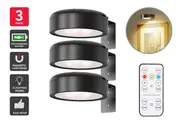 Rechargeable Wall-Mounted Magnetic Lights with Remote Control - 3 Pack