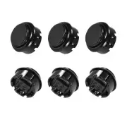 30mm Mounting Momentary Game Push Button Round for Video Games Black 6pcs