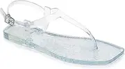 [Libbook] Womens Flip Flops Thong Sandals Jelly Shoes Flat for Ladies Slides Black Slippers Size 9 Slip On Summer Beach Dressy