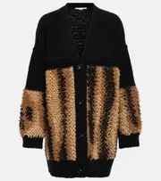 [Stella McCartney] Stella McCartney Jacquard wool-blend cardigan AU 6 black