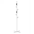 New Hat Stand and Coat Rack Metal Hatstand 6 x Fold Away Hanging Hooks White