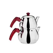 Turkish Teapot Set | Stainless Steel Double Tea Pots for Stove Top | Tea Make...