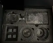 Gift for Boss/Mentor Whiskey Decanter Set with 2 Glasses & 4 Ice Stones NEW