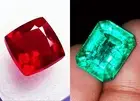 Loose Gemstone 8 to 10 Ct Natural Emerald & Ruby Mixed Pair Certified RM151