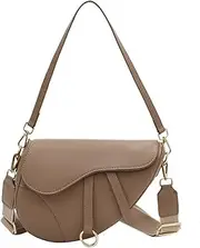 [PURFANREE] Women Trendy Small Clutch Purse Saddle Shoulder Bag Underarm Handbag Satchel HandBag Crossbody Bag