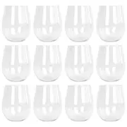 Argon Tableware Reusable Plastic Stemless Wine Glasses - 600ml - Pack of 12
