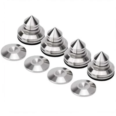 4pcs Adjustable Stainless Steel Hifi Speaker Turntable Isolation Stand Feet