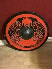 Medieval Viking Eivor Valhalla Raven Shield Authentic Battleworn.